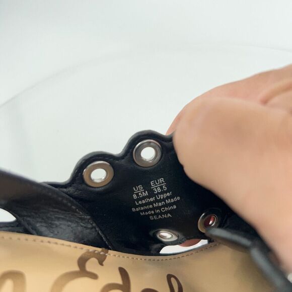 Sam Edelman Seana Women's 8.5 Suede Leather Grommet Scalloped Slingback Sandals - Picture 12 of 13